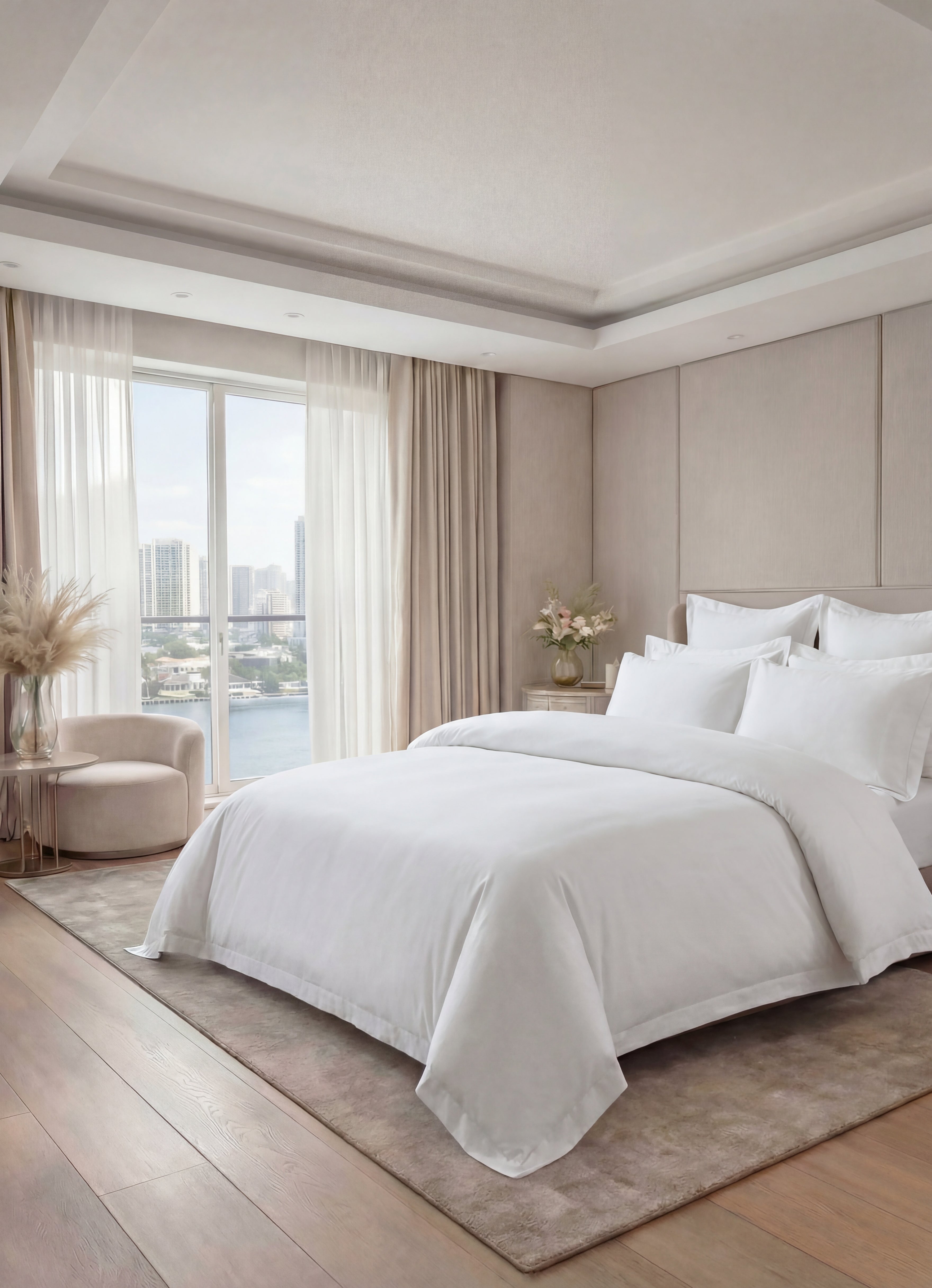 300TC Cotton Ivory Duvet Cover Set