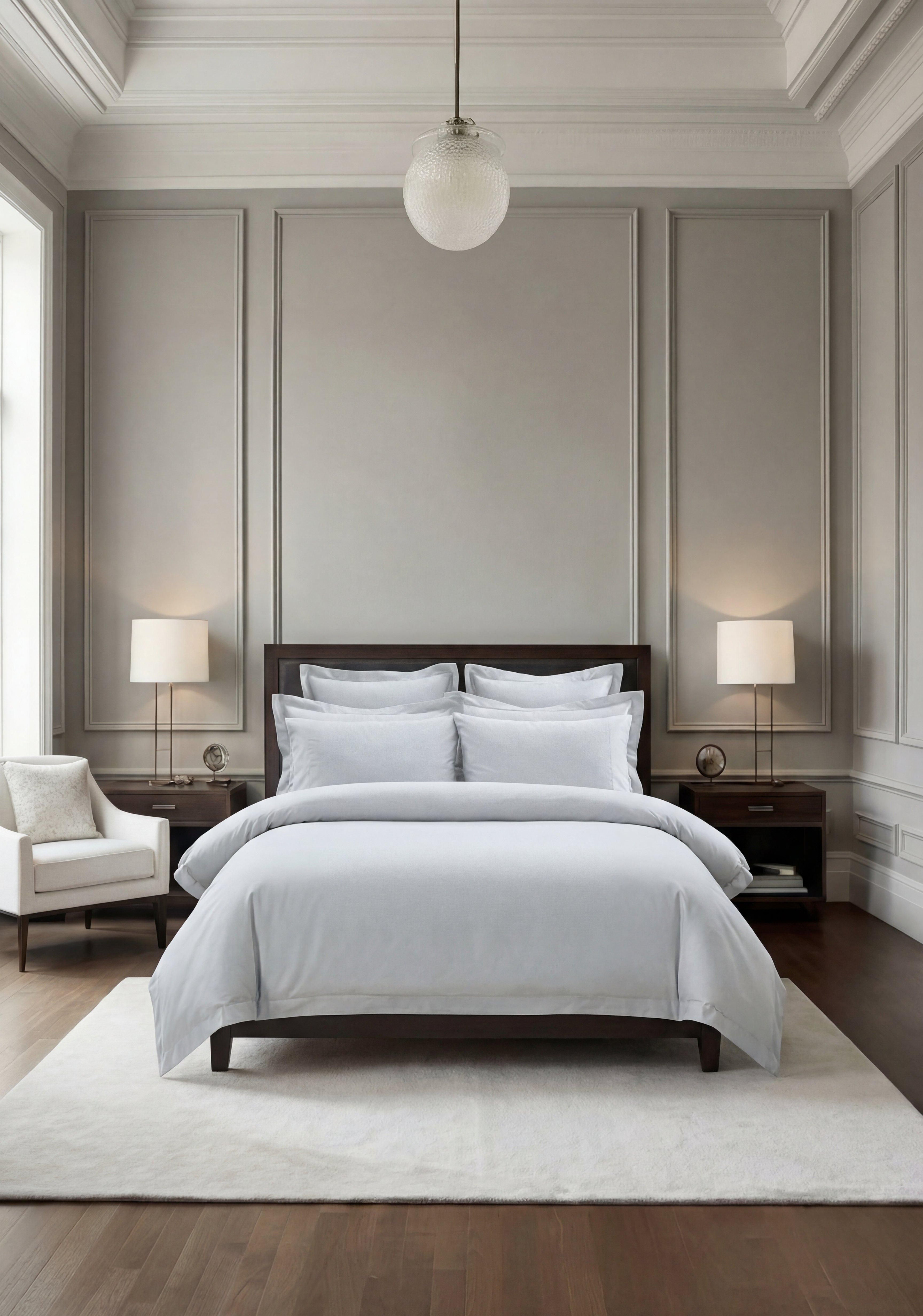 300TC Cotton Silver Duvet Cover Set