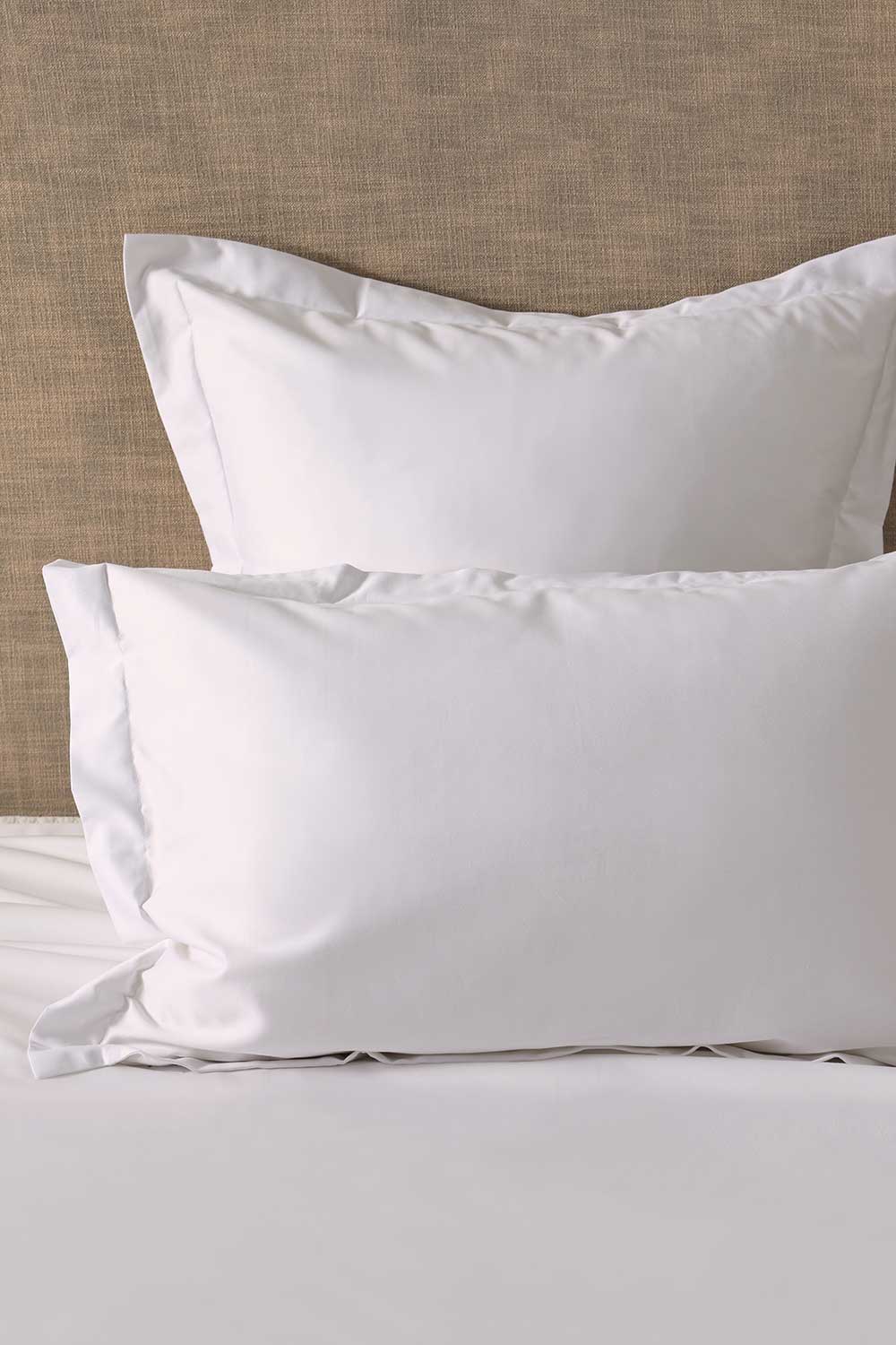 500TC Egyptian Cotton White Square Pillowcase-Muir Home-White-Muir Home