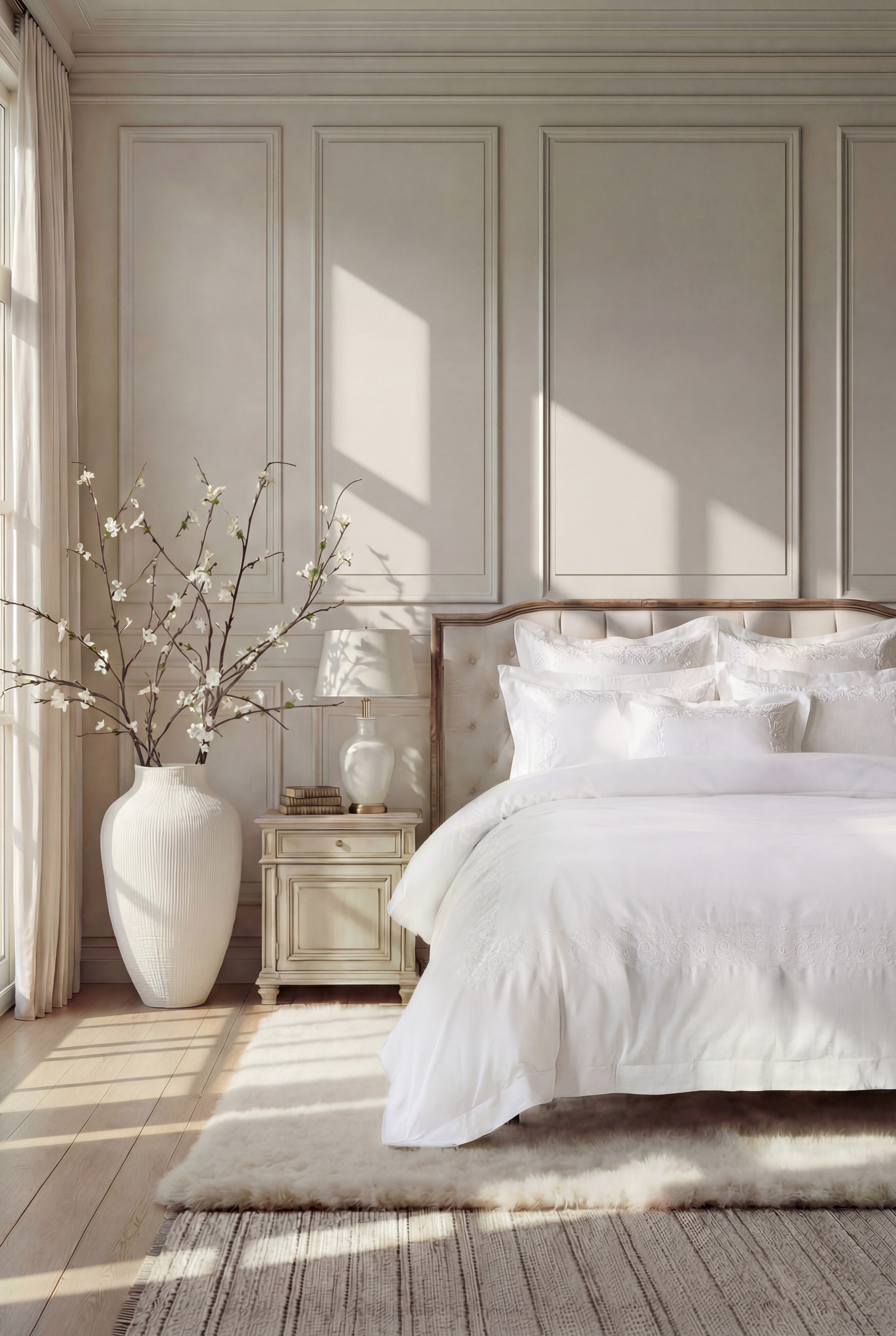 Fion White Duvet Cover Set